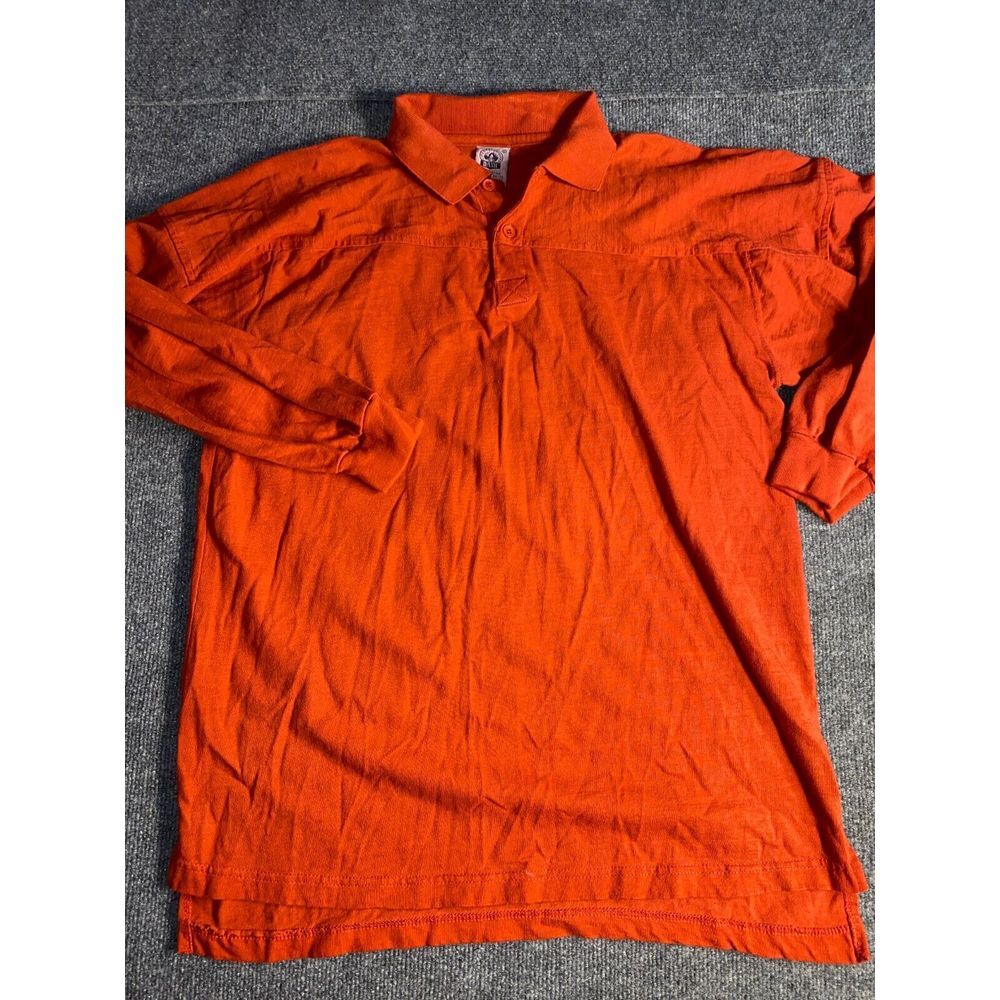 DASH Polo Shirt Men Large Red Life & Adventures Ribbed Cuff High Low Slit Collar